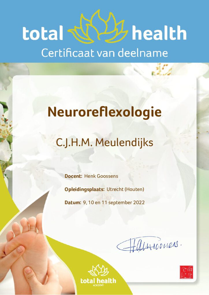 Neuroreflexologie behandeling bij ChanSiBelle praktijk voor reflexzonetherapie